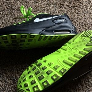 Air max 90 running shoes black, white, neon green